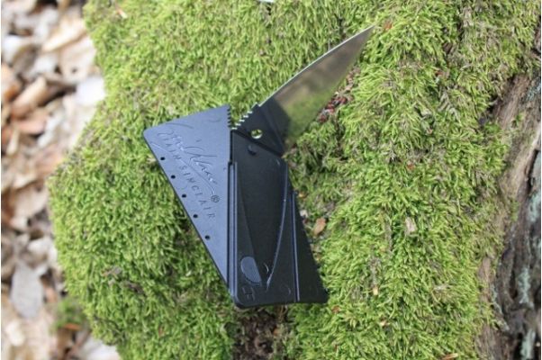 Cardsharp® Credit Card Folding Safety Knife, strieborný - strieborný (IS1)