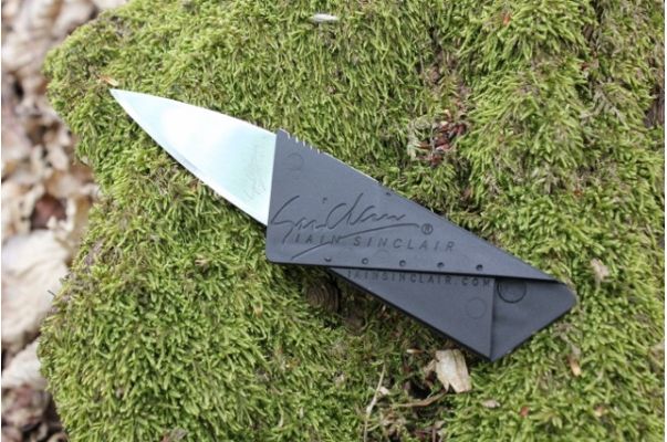 Cardsharp® Credit Card Folding Safety Knife, strieborný - strieborný (IS1)