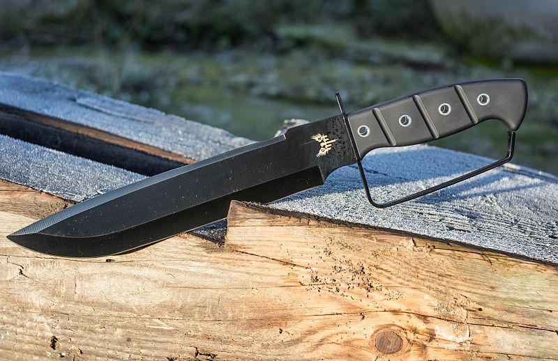 COMBAT READY Nôž s pevnou čepeľou D Guard Bowie - čierny (CBR113)