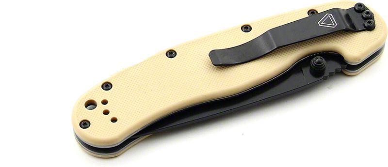 ONTARIO Zatvárací nôž RAT-1 Linerlock, zúbkovaný - čierny/desert tan (ON8847DT)