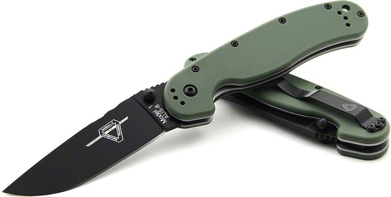 ONTARIO Zatvárací nôž RAT-1 Linerlock - čierny/OD Green (ON8846OD)