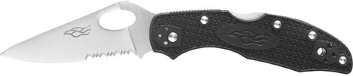 GANZO FIREBIRD Zatvárací nôž F759M-S BackLock Serrated - black (F759MS-BK)