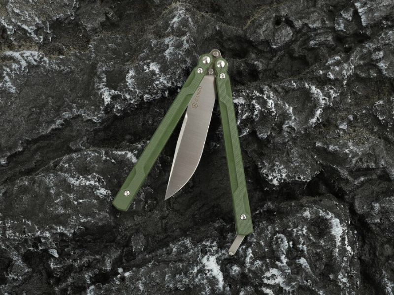 GANZO Nôž motýlik G766 440C/G10 - zelený (G766-GR)