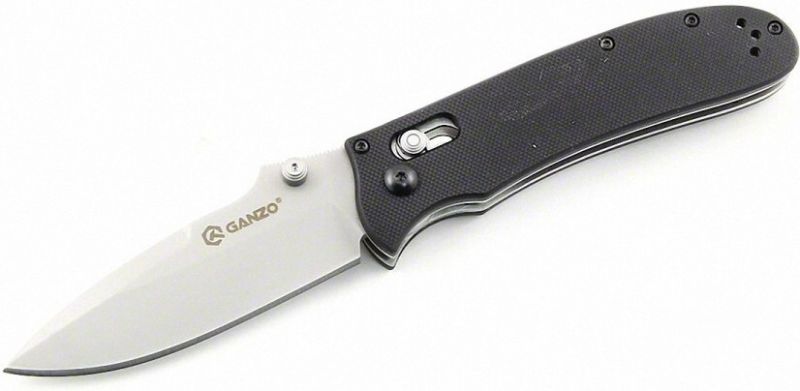 GANZO Zatvárací nôž G704 440C/G10 - čierny (G704-BK)