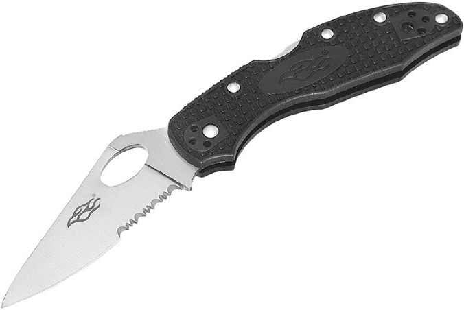 GANZO FIREBIRD Zatvárací nôž F759M-S BackLock Serrated - black (F759MS-BK)