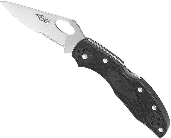 GANZO FIREBIRD Zatvárací nôž F759M-S BackLock Serrated - black (F759MS-BK)