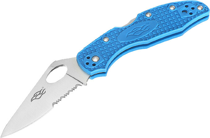 GANZO FIREBIRD Zatvárací nôž F759M-S BackLock Serrated - blue (F759MS-BL)