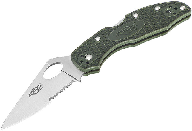 GANZO FIREBIRD Zatvárací nôž F759M-S BackLock Serrated - green (F759MS-GR)