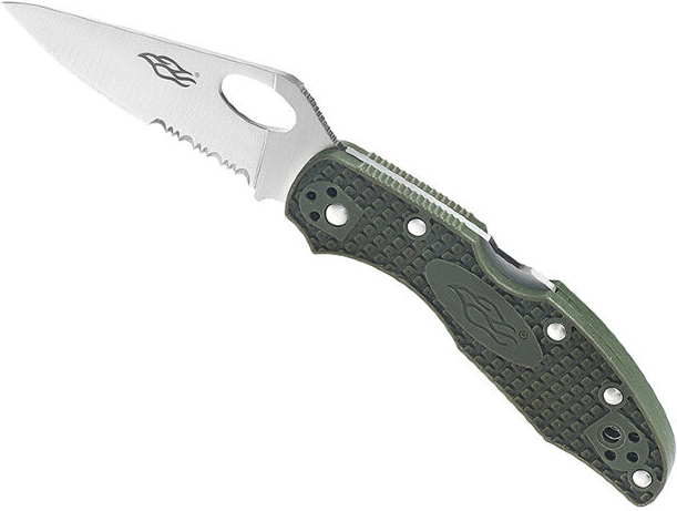 GANZO FIREBIRD Zatvárací nôž F759M-S BackLock Serrated - green (F759MS-GR)