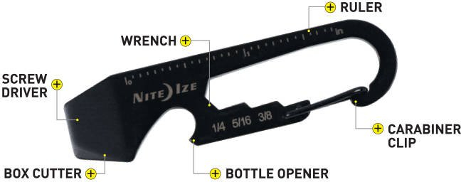 NITE IZE Multitool DoohicKey Key - black (KMT-01-R3)