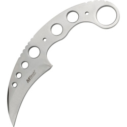 MTECH Nôž s pevnou čepeľou Tactical Karambit 7" overall - strieborný (MT664SL)