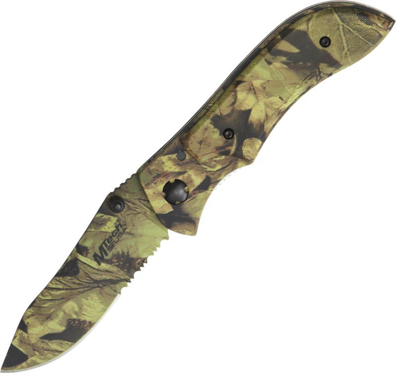 MTECH Zatvárací nôž Jungle Camo Linerlock, zúbkovaný (MT104)