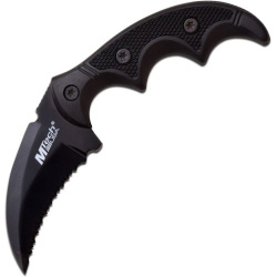 MTECH Nôž s pevnou čepeľou Karambit Hawkbill - čierny (MT2063BK)