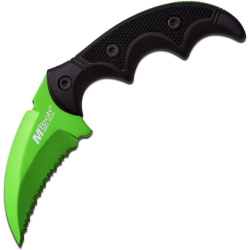 MTECH Nôž s pevnou čepeľou Karambit Hawkbill - zelený (MT2063GN)