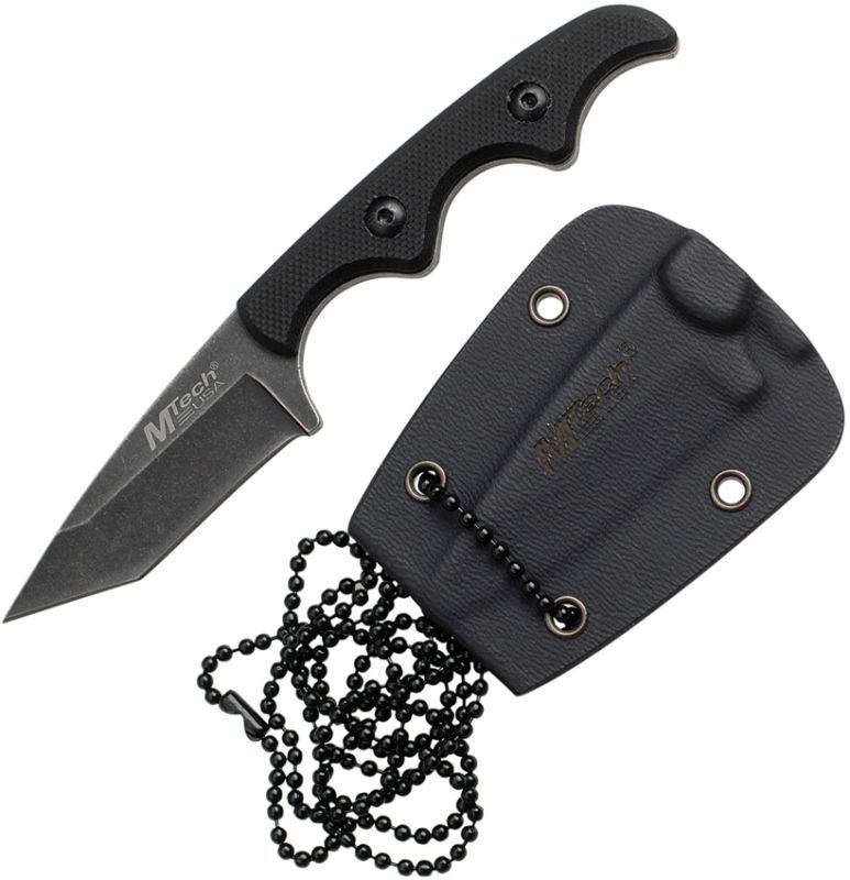 MTECH Nôž s pevnou čepeľou Nôž na krk Neck Knife Black G-10 (MT673)