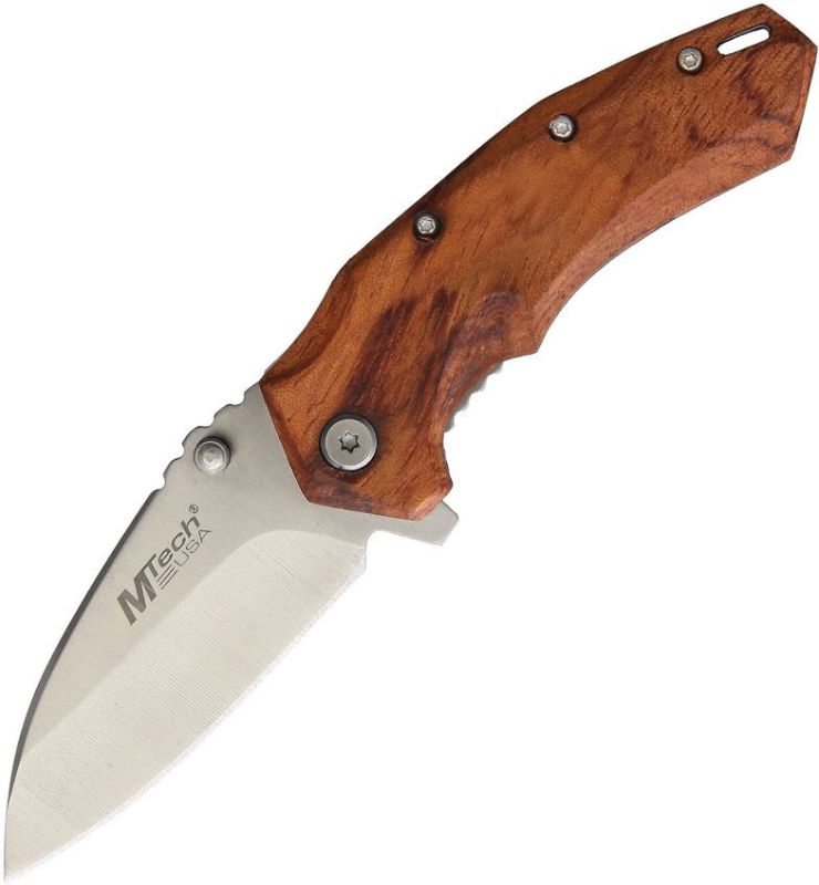 MTECH Zatvárací nôž Linerlock A/O - brown wood (MTA1158BR)