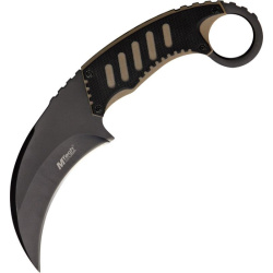 MTECH Nôž s pevnou čepeľou Tactical Karambit 7 3/4" overall - čierny/tan (MT665BT)