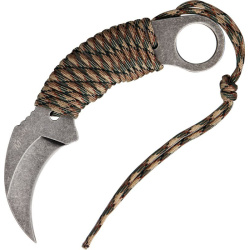 MTECH Nôž s pevnou čepeľou Karambit,Camo paracord (MT670)