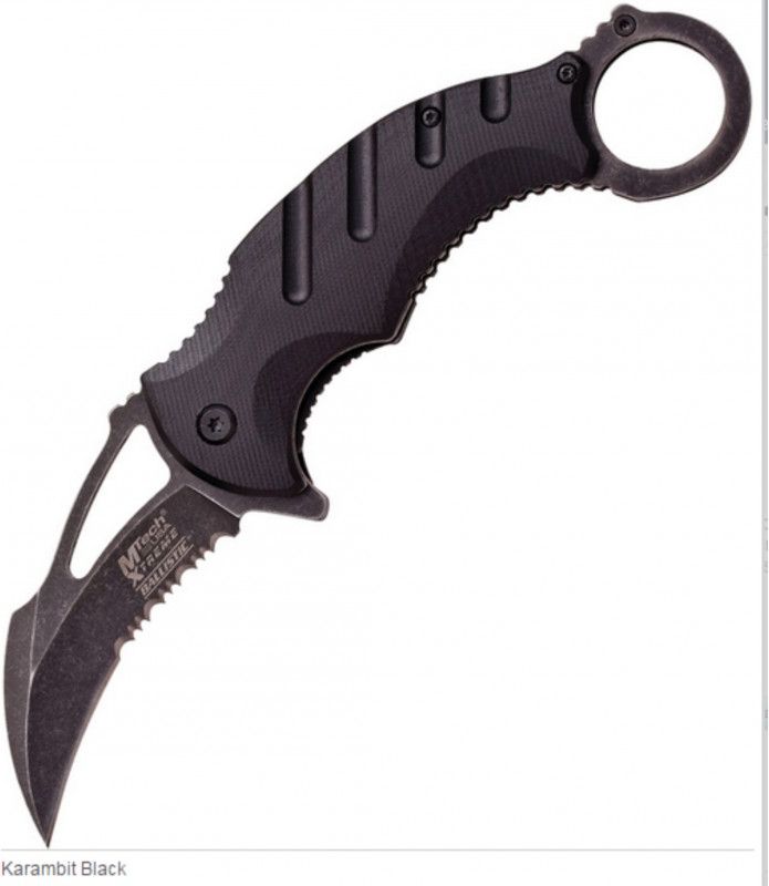 MTECH Zatvárací nôž Karambit A/O - čierny (MTXA833BK)