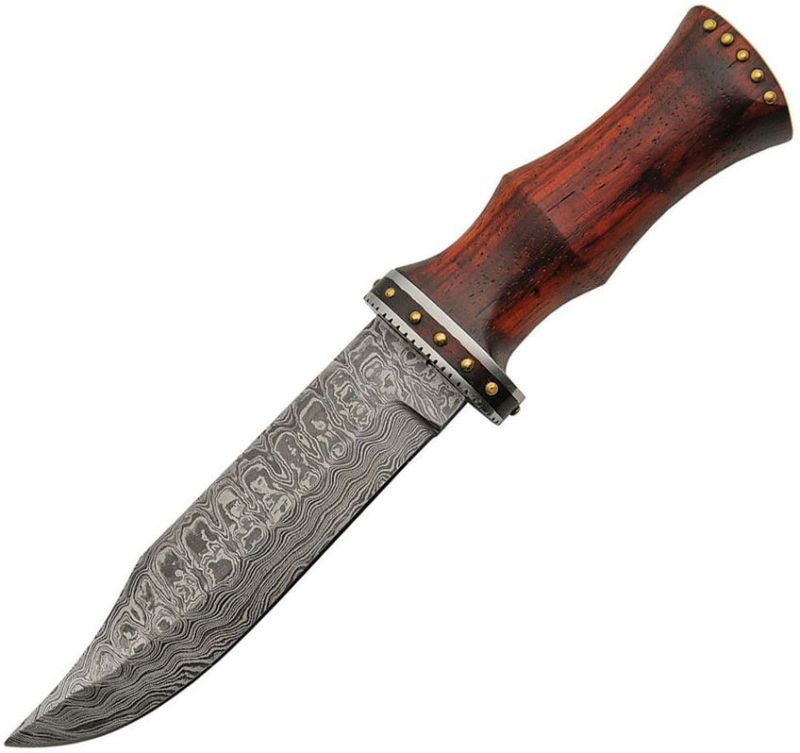 DAMASCUS Nôž s pevnou čepeľou Bowie Rosewood - wood (DM1170)