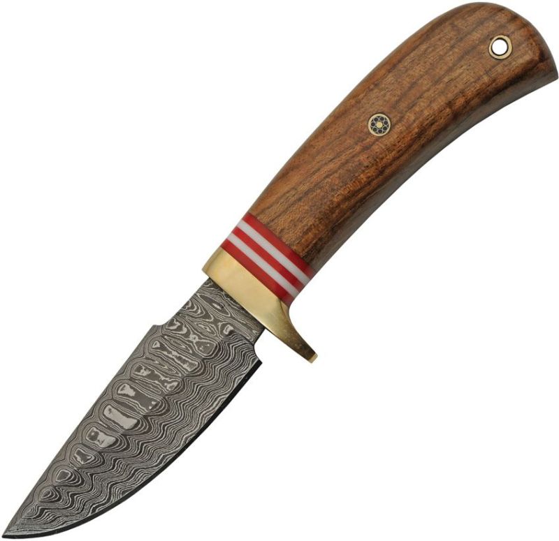 DAMASCUS Nôž s pevnou čepeľou Hunter Walnut - wood (DM1287)