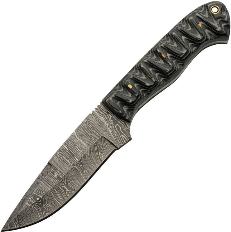 DAMASCUS Nôž s pevnou čepeľou Charcoal Hunter - black/white (DM1306)