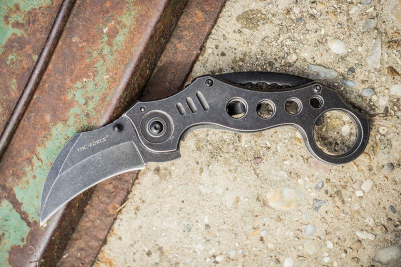 TAC FORCE Zatvárací nôž Speedster Karambit, Stonewash A/O (TF578SW)