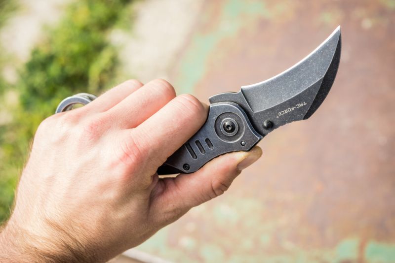 TAC FORCE Zatvárací nôž Speedster Karambit, Stonewash A/O (TF578SW)