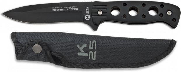 RUI-K25 Nôž s pevnou čepeľou Tactical - čierny (31574)