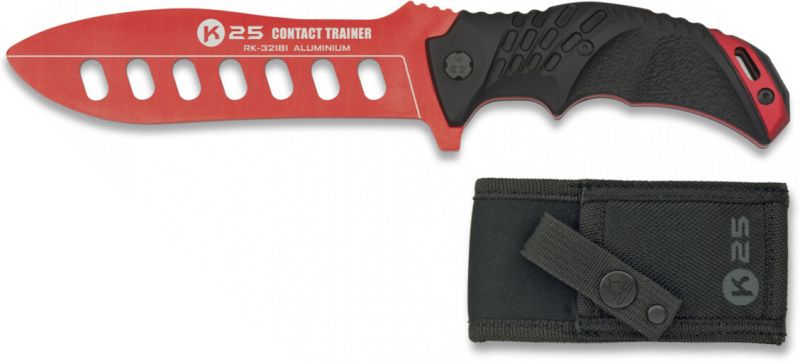 Tréningový nôž s pevnou čepeľou K25 - červený (32181)