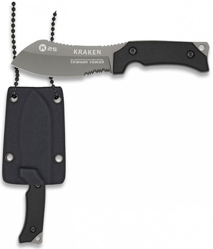 RUI-K25 Nôž s pevnou čepeľou Kraken 7.2 - čierny