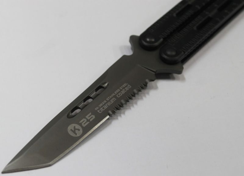 Nôž motýlik RUI / K25® Tactical Clip Point - čierny (36214)