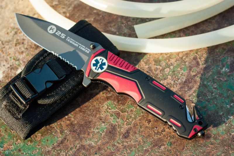 RUI-K25 Zatvárací nôž RUI /K25 Tactical Rescue - červený (19653GR1003)