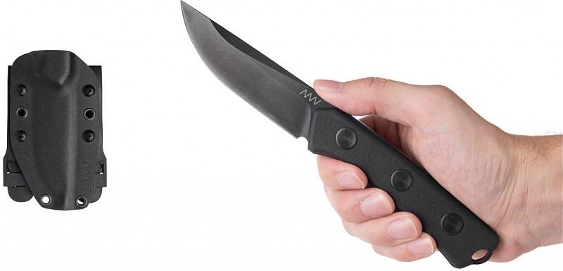 ANVKnives Nôž s pevnou čepeľou P200 N690 DLC KYDEX - čierny (ANVP200-014)