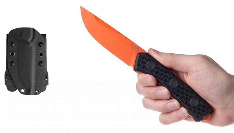 ANVKnives Nôž s pevnou čepeľou P200 N690/G10 Cerakote Orange - čierny (ANVP200-030)