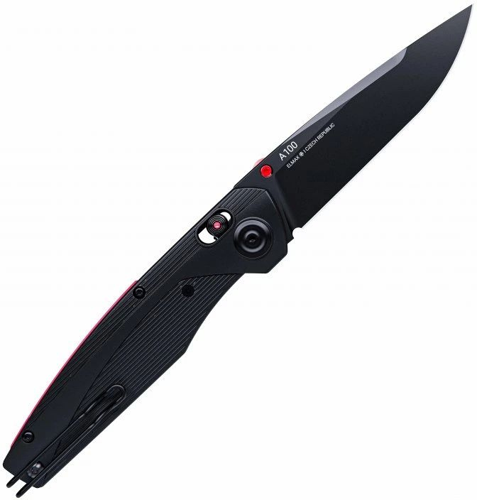 ANVKnives Zatvárací nôž A100 Elmax Sleipner/GRN DLC Black Alock - black (ANVA100-019)
