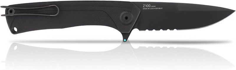 ANVKnives Zatvárací nôž Z100 Sleipner/G10 DLC, zúbkovaný - čierny (ANVZ100-038)