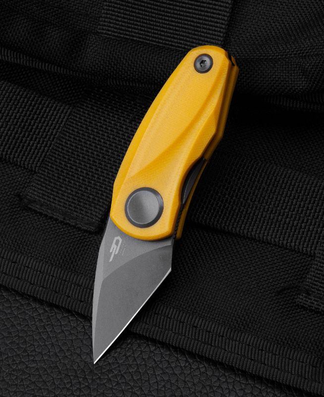 BESTECH Zatvárací nôž TULIP LinerLock Grey titanized - yellow (BG38F)