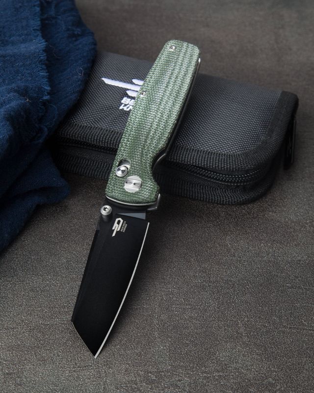 BESTECH Zatvárací nôž SLASHER BarLock Black SW - green (BG43B-2)