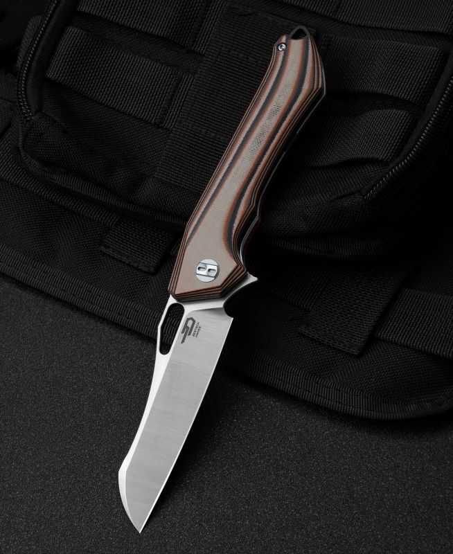 BESTECH Zatvárací nôž PLATYPUS LinerLock  - black / orange / beige (BG28C)