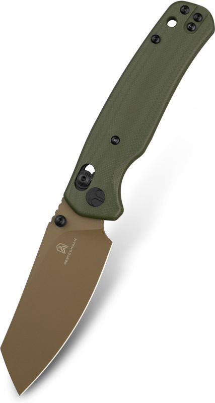 BESTECH Zatvárací nôž CICADA'S WING BarLock Gold - OD green (BMK06C)