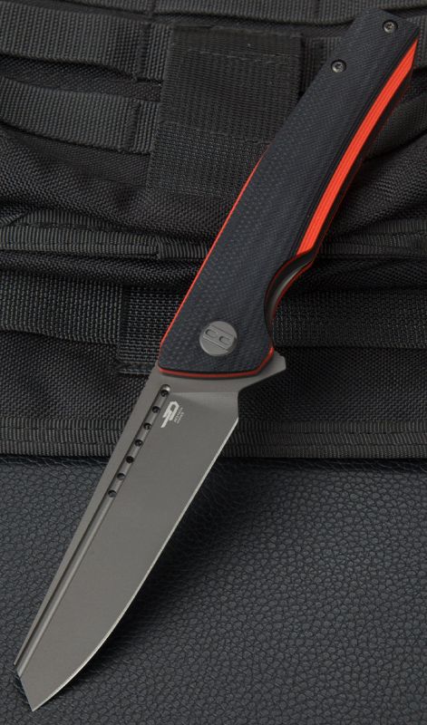 BESTECH Zatvárací nôž SLYTHER LinerLock Grey PVD - black / red (BG51C)