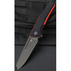 BESTECH Zatvárací nôž SLYTHER LinerLock Grey PVD - black / red (BG51C)