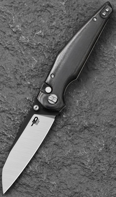 BESTECH Zatvárací nôž SNAKEBIRD ButtonLock Partial Black PVD - black (BG58B)