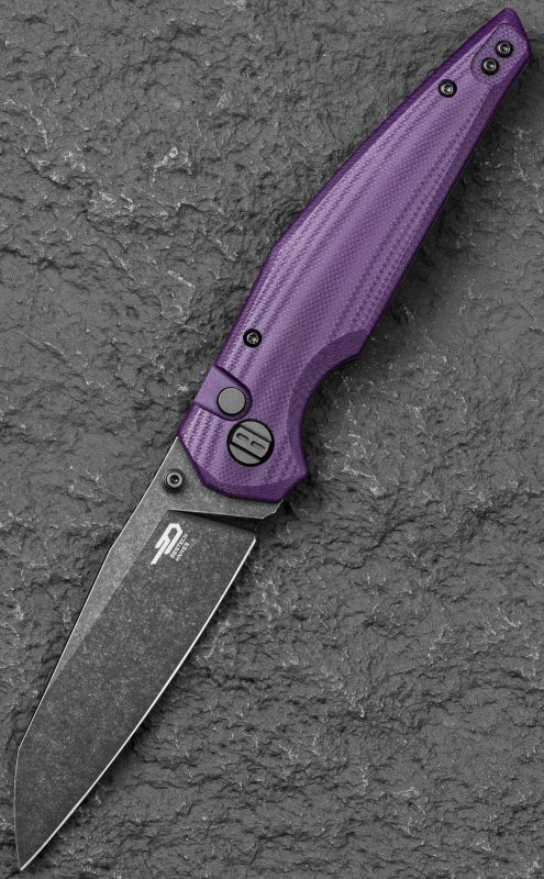 BESTECH Zatvárací nôž SNAKEBIRD ButtonLock Black SW - purple (BG58E)