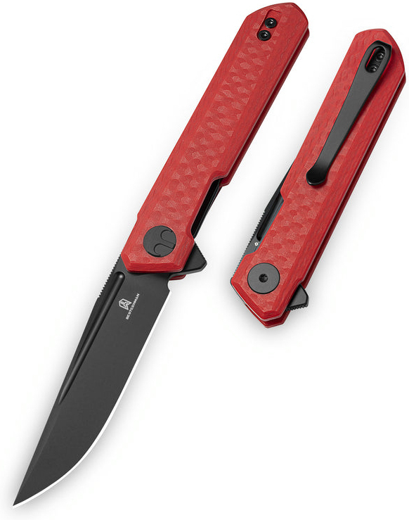 BESTECH Zatvárací nôž MINI DUNDEE LinerLock Black PVD - red (BMK03N)