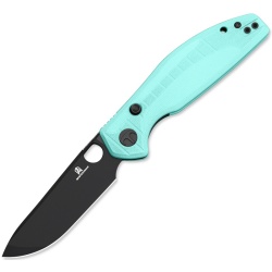 BESTECH Zatvárací nôž ANGRY OWL ButtonLinerLock Black PVD - aqua (BMK12B-2)