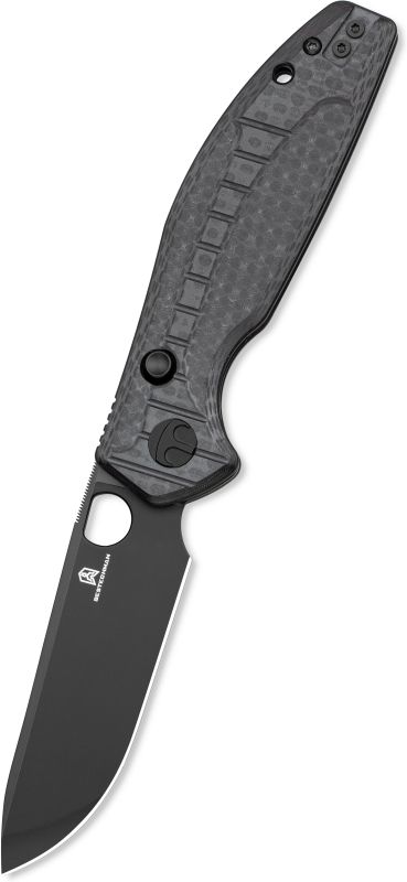 BESTECH Zatvárací nôž ANGRY OWL ButtonLinerLock Black PVD - black (BMK12F-2)