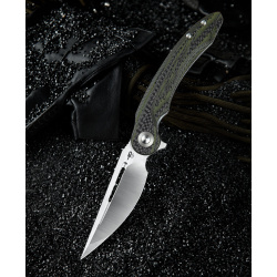 BESTECH Zatvárací nôž IRIDA LinerLock - green carbon (BG25F)