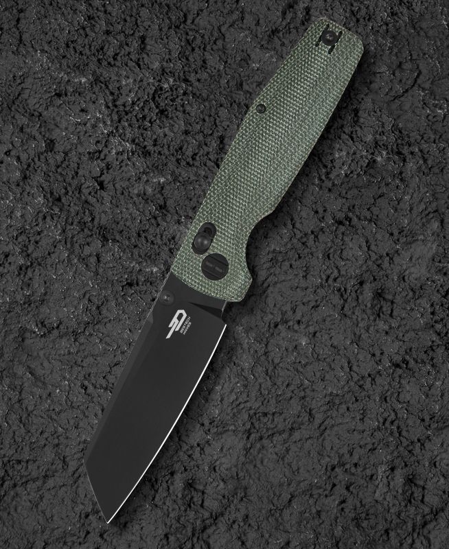 BESTECH Zatvárací nôž SLASHER BarLock Black SW - green micarta (BG56B-2)